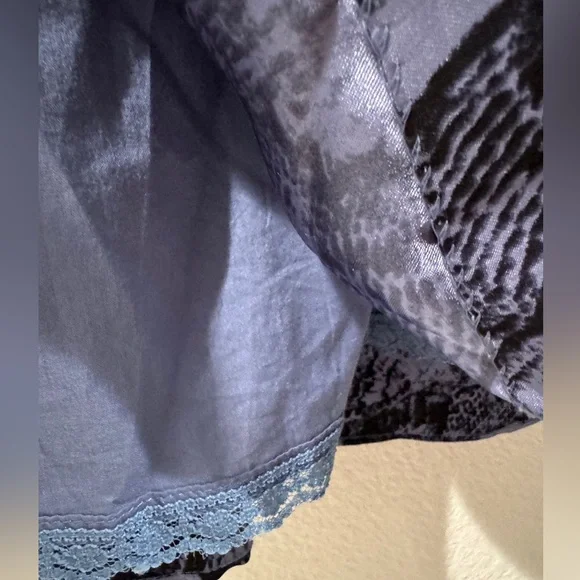 Anthropologie Blue Floral A-Line Skirt - Picture 8 of 16